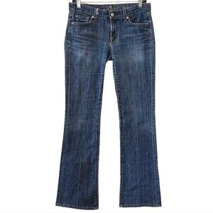 7 For All Mankind Original Bootcut Denim Jeans Low Rise Blue 5 Pocket Women's 28